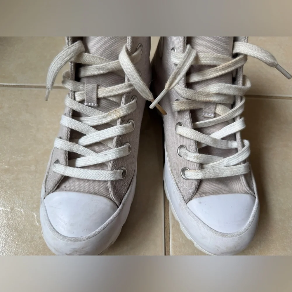 Converse Chuck Taylor All Star Move Tan Canvas Platform HT Sneakers Size W-6 - Picture 3 of 14
